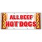 Signmission ALL BEEF HOT DOGS BANNER SIGN red hots weiner franks burgers footlong B-96 All Beef Hot Dogs - alternate 1